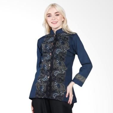 Jogja Batik Fanny Blouse Batik Kerja - Biru