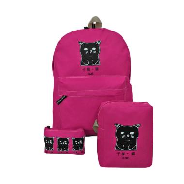 Bag & Stuff The Cat 3in1 Bag Set Tas Wanita - Pink