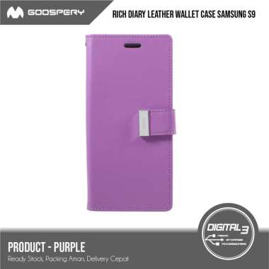 Original Mercury GOOSPERY Rich Diary Wallet Case For Samsung Galaxy S9 Samsung Galaxy S9 Purple