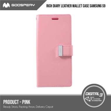Original Mercury GOOSPERY Rich Diary Wallet Case For Samsung Galaxy S9 Samsung Galaxy S9 Pink