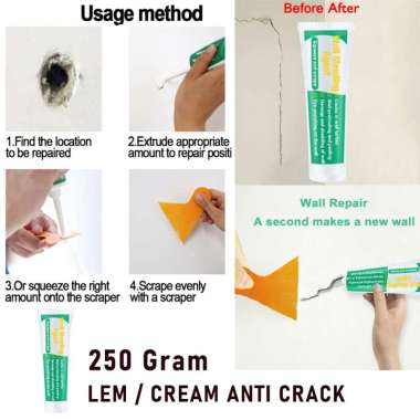 250Gram Lem Cream Wall Anti Crack Retak Repair Dinding Tembok Retak Retakan Premium Green