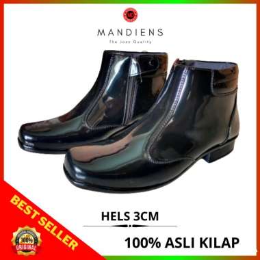 Mandiens Sepatu Pdl Sus Kilap Pdh Polwan Secwan Dishub Boot Hijab Boots Wanita 41 Hitam Heels 3Cm