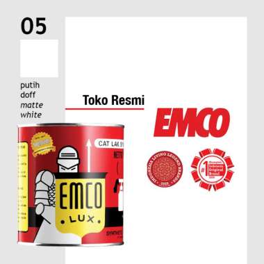 EMCO Lux Cat Kayu dan Besi Gloss Finish 1kg 0,5kg Mini 200ml - Depok/Jaksel 1kg Putih Doff
