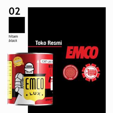 EMCO Lux Cat Kayu dan Besi Gloss Finish 1kg 0,5kg Mini 200ml - Depok/Jaksel 1kg Hitam Gloss