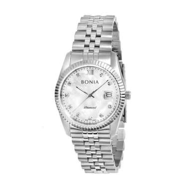 Bonia Elegance Diamond BNB1353-10552 Sapphire Original Jam Tangan Pria Silver