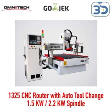 OMNI CNC Router Automatic Tool Change 130x250 cm Hiwin Linear Rail 4.5 KW