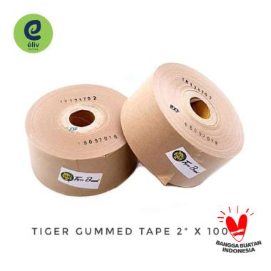 eLiv Gummed Paper Craft Tape 2 inch (5 cm) x 100 m Lakban Kertas Air Ramah Lingkungan Eco Friendly