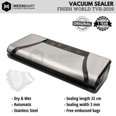 Vacuum Sealer Mesin Pengemas Vakum FRESH WORLD TVS-2019 Stainless