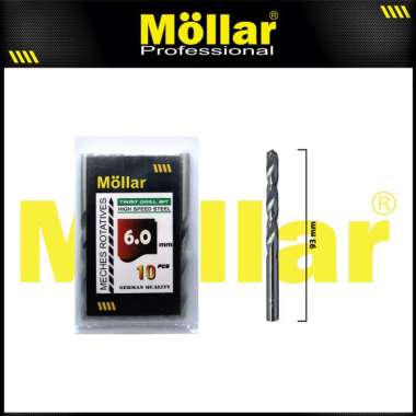 MOLLAR HSS 6 mm Mata Bor Besi Aluminium Kayu Matabor 6mm - Satuan