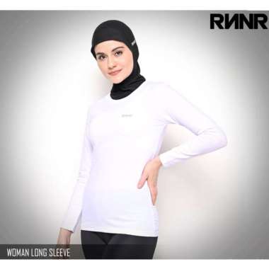 Baju Olahraga Muslim Kaos Lengan Panjang Sepeda Lari Wanita Muslimah M Hitam