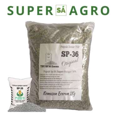Pupuk TSP SP36 - Kemasan Ecer 1kg - Pupuk Murah Super Phospat 36 Persen - Petrokimia - Untuk Memperb