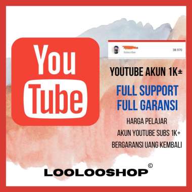 loolooshop Jual Akun Youtube Channel Subscriber 1000 lebih seribu siap monetisasi konten bagus paket youtuber