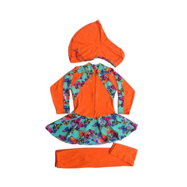 Rainy Collections Motif Butterfly Baju Renang Anak Muslim - Orange