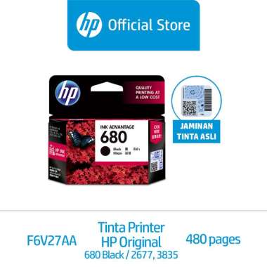 Tinta Printer HP Original 680 Black (F6V27AA)/ 2677, 3835