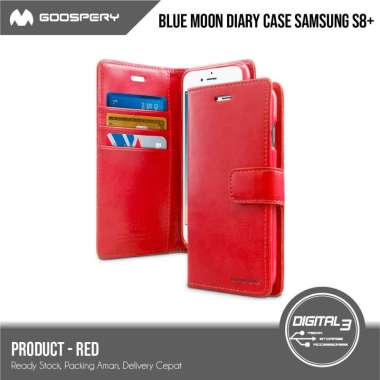 Mercury Goospery Blue Moon Diary Case Samsung S8 Plus S8+ Flip Casing Merah