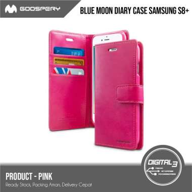 Mercury Goospery Blue Moon Diary Case Samsung S8 Plus S8+ Flip Casing Merah Muda