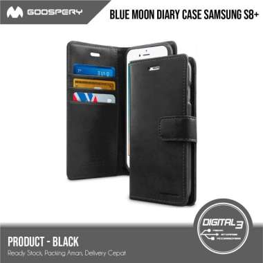 Mercury Goospery Blue Moon Diary Case Samsung S8 Plus S8+ Flip Casing Hitam