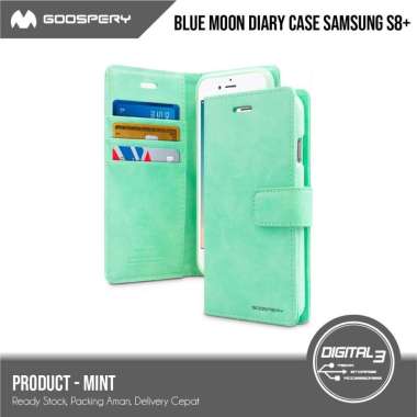 Mercury Goospery Blue Moon Diary Case Samsung S8 Plus S8+ Flip Casing Mint
