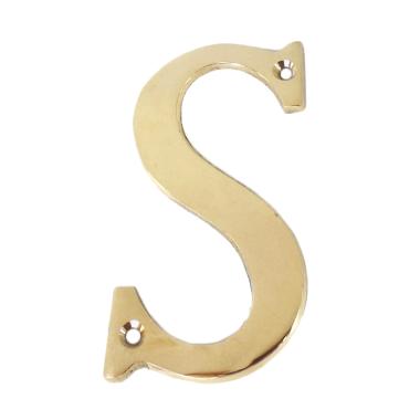 10cm Huruf Kuningan Papan Nama Pintu Meja Kantor / Brass Number - S