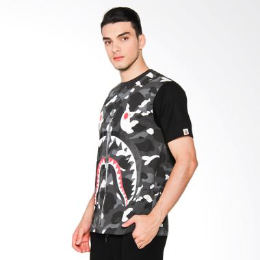 A Bathing Ape City Camo Big Shark Tee Kaos Pria - Black