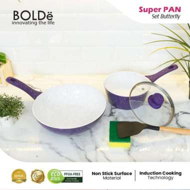 Bolde Super Pan Granite Set Peralatan Masak - Purple [5 Pcs] Ungu