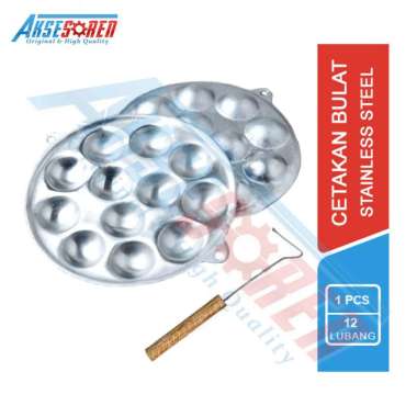 Cetakan Telur Puyuh / Wajan Takoyaki / Penggorengan Telor Perak