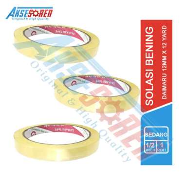 Solasi Daimaru Bening [12 mm] / Selotip Lakban Sedang Clear