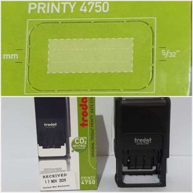 Stamp Trodat 4750 Printy Received Dater Text Frame Kosong