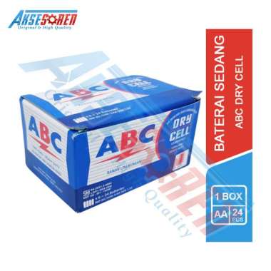 [Original] Baterai Sedang ABC Tipe AA Dry Cell [24 pcs/1.5 V] / Battery Size Ukuran A2 [1 box] Biru-