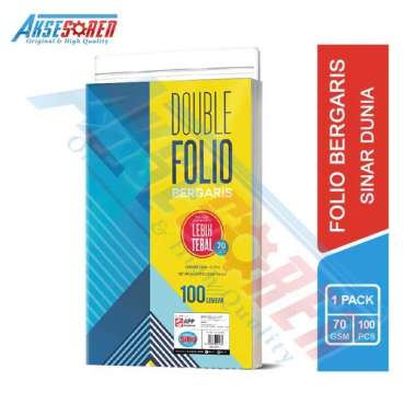 Kertas Double Rulling Folio Bergaris Sinar Dunia [100 Lembar/70 Gsm/Sidu] PUTIH