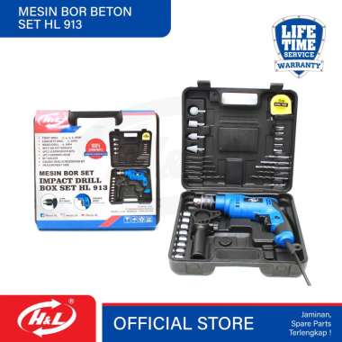 H&L 913 Mesin Bor Bobok Set [13 mm] / Impact Drill BOX SET HL 913