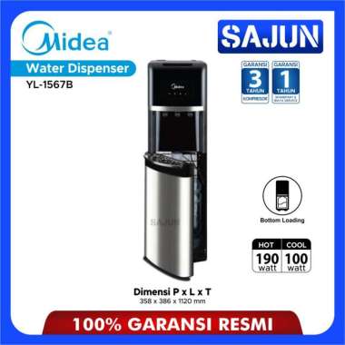 Midea YL1567B Dispenser Galon Bawah Kompresor [Low Watt] 01 HITAM