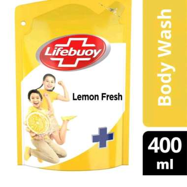 Lifebuoy Sabun Mandi Cair Lemon Fresh Refill 450ml (Lifebuoy Antibacterial Body Wash Lemon Fresh 450