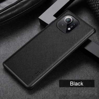 XIAOMI MI 11 CASE CANVAS CROSS PATTERN PREMIUM MI11 SOFTCASE Hitam