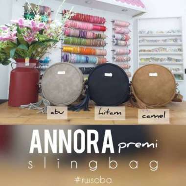 TAS SELEMPANG ANNORA PREMI RUMAH WARNA hitam