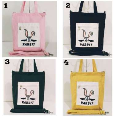 QB002 tas selempang wanita canvas import/ tote bag 2in1