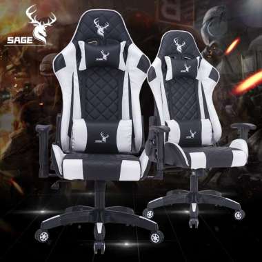 SAGE Gaming Chair Kursi gamer bangku game 180 derajat - SG-616 GARANSI RESMI PUTIH