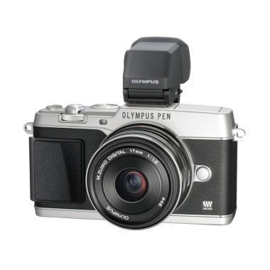 Olympus PEN E-P5 Lens 17mm f1.8 + VF-4 Kamera Mirrorless - Silver