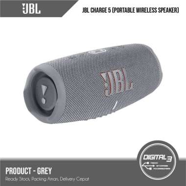 JBL Charge 5 Bluetooth Wireless Speaker 20Jam Waterproof IP67 Original Abu Abu