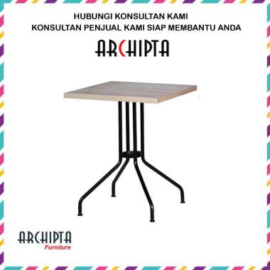 Archipta Furniture -Meja Makan Cafe Resto Tiang 1 Kaki Besi Tipe Orion - Full Set Set Meja 60x60