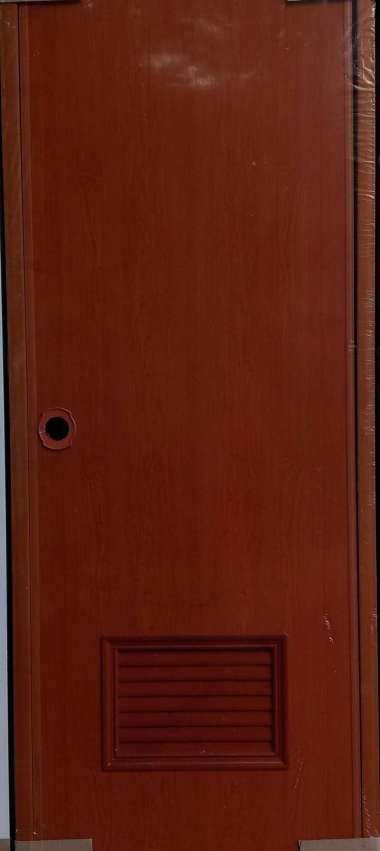 Pintu Kamar Utama PVC Jumbo Handle Kunci Stainless Engkol Warna Coklat Kayu