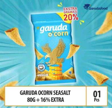 SNACK GARUDA O'CORN - OCORN SEA SALT 80GR
