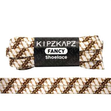 KIPZKAPZ XS63A Tali Sepatu Pipih / Flat Printed Shoelace [8mm] 140 cm Batik Brown Parang