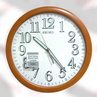 SEIKO QXA720-B Wooden Case Glow in the Dark Lumibrite Jarum Sweep Silent Original Jam Dinding