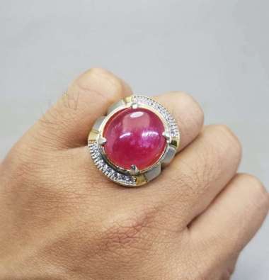 Batu Cincin Akik Asli Ruby Merah Delima Original