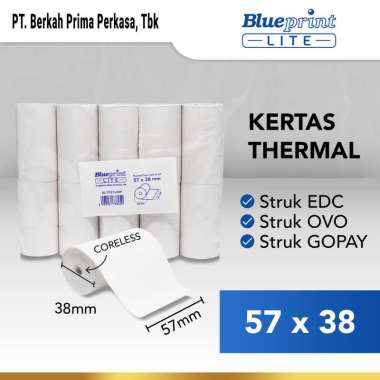 BLUEPRINT KERTAS THERMAL STRUK EDC LITE 57x38, 57x38os - 1 Roll