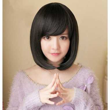 WIG CANTIK PENDEK KOREA RAMBUT PALSU HALUS SHORT BERPONI BLACK