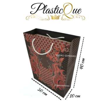 GOODIE BAG 30X40CM 30CM 40CM 10CM PAPER KERTAS KRAFT MOTIF BATIK TAS KADO BUNGKUS TALI SHOPPING CRAF