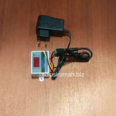 PAKET THERMOSTAT digital dc 12v input ADAPTOR CONNECTOR jadi AC 220V