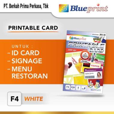 BLUEPRINT Printable Card White, / Bahan Cetak ID Card White - F4